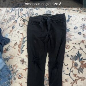 American Eagle Black Distressed Jeans